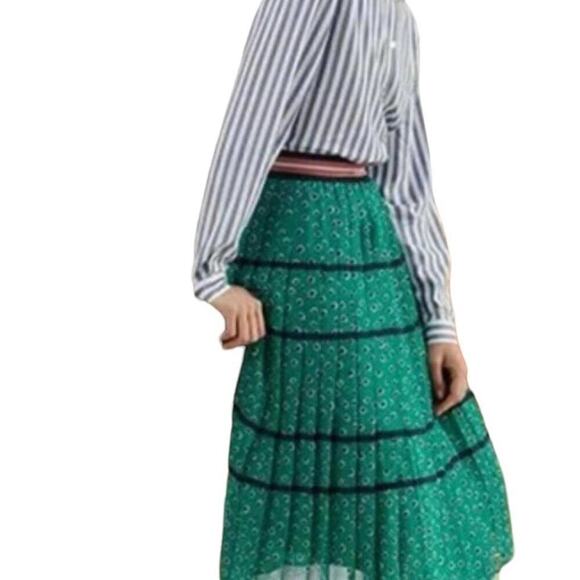 Ted Baker TALARLA Floral Dot green/black Midi Skirt  holiday party XS
C - Picture 9 of 13